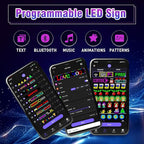 Programmable LED Sign,Scrolling Flexible Advertising Digital Signs,LED Car Sign,Control by Bluetooth APP Control,DIY Design Text, Patterns, Animations