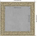 Amanti Art Silver Framed Magnetic Board 27x27 Medium Vision Board for use with Magnets, 100% Metal Sheet to Display Items as Office Decor or for Home Organization in mudroom, Kitchen or Kids Room