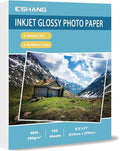 ESHANG Glossy Inkjet Photo Paper 100 Sheets 8.5x11 Inches 48lb Professional Photographic Paper 8.5 mil Compatible with Dye Ink Printer 180GSM