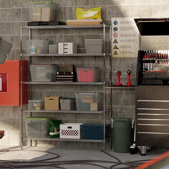 Regal Altair 18" Deep x 60" Wide x 86" Height Wire Shelving Kit | 5-Tier | NSF Commercial Storage Rack Unit