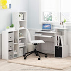 Furinno LUDER Book Shelf, 5-Cube Bookshelf, Reversible Bookcase, 9.4 x 19.5 x 31.5, for Living Room, Bedroom, Home Office, White
