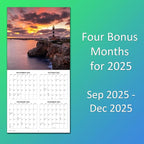2026 Lighthouses Monthly Wall Calendar | Travel Calendar 2025-2026