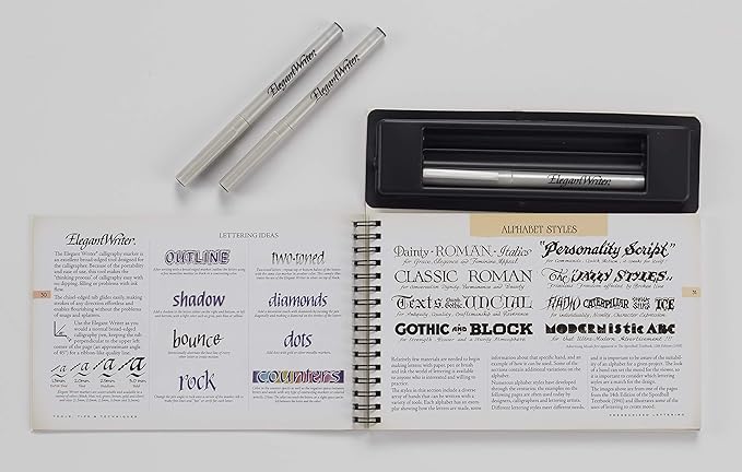 Speedball Textbook Project Kit, Includes 1.3 mm, 2.0 mm, and 3.0 mm Elegant Writer Calligraphy Markers Chisel Nib Tip Pens for Drawing, Journaling, and Scrapbooking
