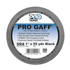 1" Width ProTapes Pro Gaff Premium Matte Cloth Gaffer's Tape With Rubber Adhesive, 11 mils Thick, 55 yds Length, Black (Pack of 1)