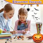 JULMELON 72PCS Halloween Party Favors Set,36PCS Halloween Pencils with 36PCS Ghost Pumpkin Skeleton Bat Spider Erasers, Wooden Pencils for School Classroom Office Party Reward Supplies