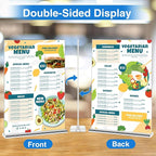 20 Pack Acrylic Sign Holder 4 x 6 Clear Display Table Signs Stand, Double Sided T Shape Flyer Holder Plastic for Picture Paper Frame Holder Home Office Menu Retail Show Fair