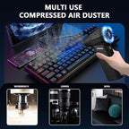 Compressed Air Duster - 180,000 RPM Electric Air Duster - with Brushless Motor, 3-Gear Adjustable Air Duster - for Keyboard, PC, Car, Air Bed, and Home Cleaning (X11)