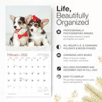 RED EMBER Corgi Puppies 2026 Wall Calendar 12 Month | 12" x 24" Open | Thick & Sturdy Paper | Holiday Gift | Cute Puppy Dog Calendar 2026