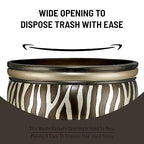 Zahari Home Decorative Trash Can for Bathroom, Office & Bedroom - 2.1 Gallons Stylish & Small Trash Can for Dorms, Desktop & Restroom - Chic Waste Basket for Compact Spaces, Safari Stripes