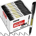SFAIH 100 Black Permanent Markers Bulk -1s Quick Drying, Fine Point Markers for Writing, Labeling, School & Office, Warehouse, Business, Logistics, Waterproof Ink on Paper, Plastic, Metal, Cardboard