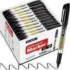 SFAIH 100 Black Permanent Markers Bulk -1s Quick Drying, Fine Point Markers for Writing, Labeling, School & Office, Warehouse, Business, Logistics, Waterproof Ink on Paper, Plastic, Metal, Cardboard