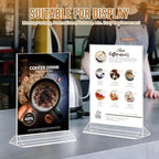 NICELINK 9 Pack Acrylic Sign Holder 8.5x11 Inch, Double Sided Clear Flyer Display Stand, Plastic Menu Stand, Table Top Sign Picture Paper Frames for Wedding table Number Office Store Restaurant