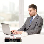 Business Wood Name Plate for Desk | Custom Desk Name Plate Personalized Gift for Office, The Perfect Engraved Name Plaque by Engraving International (2" x 10" with Card Holder, Walnut Wood)