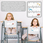 30 Name Tags for Classroom Cubbies, 3x9 in Constructions Name Plates for Desks, Classroom Must Haves for Teachers Elementary - A08