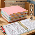 Hardcover Spiral Notebook 8"x10" Journal Notebook with Tabs and Removable Dividers 300 Pages 5 Subject Notebook College Ruled, Faux Leather Spiral Bound Notebook for Women School Work (Sage Green)