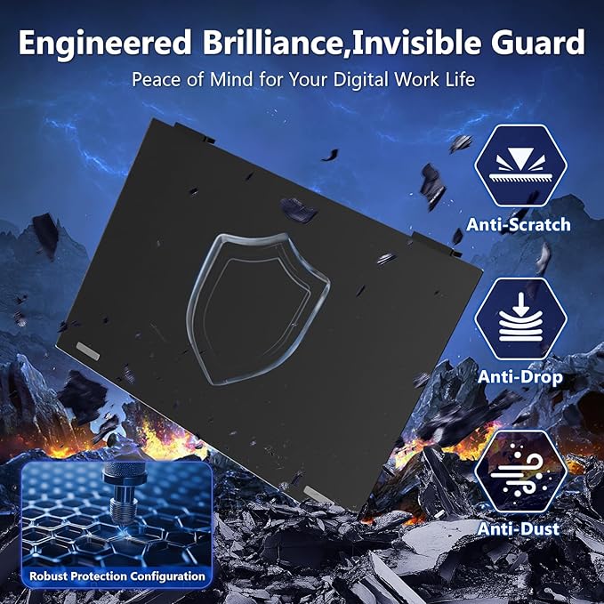 JEEETINTX Magnetic Computer Privacy Screen Filter 24 Inch for Frameless Monitor Thin Bezel 16:9 Widescreen, Hanging Removable Anti Glare Blue Light Privacy Shield Protector Eye Protection