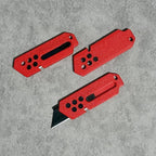 XHM Awesome Small Box Cutter Retractable Blade Ultility Knife, For Artwork, Cardboard Cutting, Package/Letter Opening, Home, Office & EDC Use, Pack of 3 (RED)