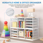PAG-Mass Mail Sorter Adjustable Countertop Mail Holder, Heavy Duty Literature Organizer, Student Mailbox for Classroom, Desktop Bill Paper Organizer for Office Home School, 12 Compartments, White