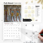 RED EMBER Ancient Egypt 2026 Wall Calendar 12 Month | 12" x 24" Open | Thick & Sturdy Paper | Holiday Gift | Travel Calendar 2026