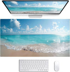 Beautiful Natural Scenery XL Mouse Pad Office Decoration Accessories Ocean Beach Anti Slip Gaming Mouse Pad 34.5x15.7 Inches