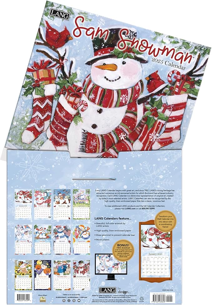 LANG Sam Snowman 2025 Wall Calendar (25991001939)