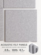 Bumusty Large Felt Bulletin Board 48" x 36" Cork Board Alternative-12 Pack with 70 Safe Removable Adhesive Tabs, Cork Boards for Walls Cork Board for Home Office Classroom Pin Board-Moonlight Gray