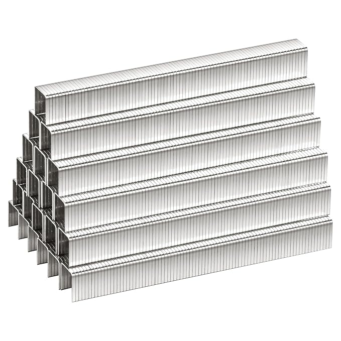meite T-50 Heavy Duty Staples Marine, 1/2 Inch 304 Stainless Steel Staples for Staple Gun, 20 Gauge 3/8 Inch Crown Upholstery Staple for Marine Applications (1 Case)
