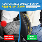Lofty Aim Lumbar Support Pillow for Car, Memory Foam Lumbar Pillow for Lower Back Pain Relief - Back Cushion for Driving, Chair Support for Car-Office Chair, Wheelchair - Classic Dark Grey