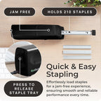 EcoElectronix Portable Stapler Bundle - 30 Sheet Capacity, Quiet Operation, Jam-Free and Easy Reload - AC Adapter/Battery Powered