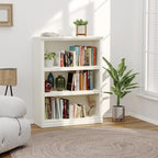 Bevfint 43 in Tall Bookcase, 3-Tier Bookshelf Open Storage, 33 inch Wide Floor Standing Indoor Furniture, Book Cases for Home School Library Office Bedroom Kids, White 3 Tiers