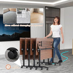 Conference Table Flip Top Mobile Conference Room Tables,Folding Conference Table with Wheels,Large Meeting Training Seminar Table Saving Space for Office Classroom(2D,47.2'')