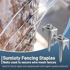 Sumloty 200-Pack 304 Stainless Steel Fence Staples, 1.6 Inch Reusable Fence Screw Nails for Wire Mesh and Woven Fencing, Easy Install with Power Drill