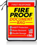 Mart Cobra Fireproof Document Bag with Zipper Fire and Waterproof Document Storage Fireproof Money Bag Cash Fire Proof for Important Home Documents Safe Accessories Paper Holder Pouch Envelope Travel