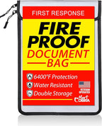 Mart Cobra Fireproof Document Bag with Zipper Fire and Waterproof Document Storage Fireproof Money Bag Cash Fire Proof for Important Home Documents Safe Accessories Paper Holder Pouch Envelope Travel