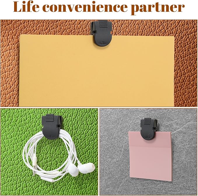 Teaaha 12 Pcs Cubicle Clips for Fabric Walls, Accessories Partition Panel Hooks Plastic Stainless Steel Cubicle Hooks for Office, Home, School, Organize Notes, Photos, Memos