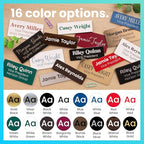 ExcelMark Custom Name Tag - Engraved Name Badge with Pin or Magnetic Backing, 16 Colors, 6 Fonts, and 2 Sizes to Choose from (Gold w/Black Letters, 1.5"x 3")