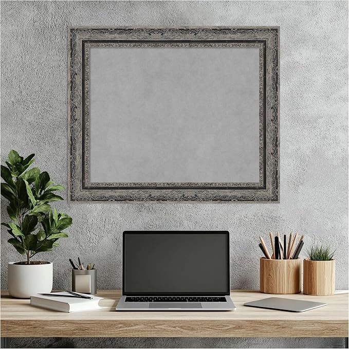 Amanti Art Black Framed Magnetic Board 20x24 Small Vision Board for use with Magnets, 100% Metal Sheet to Display Items as Office Decor or for Home Organization in mudroom, Kitchen or Kids Room