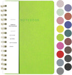 Spiral Notebook-5.75" x 8.125" College Ruled Journal with Inner Pockets and 160 Pages,PU Leather Cover Business Journal, Twin-Wire Binding Notebook Perfect for Office & Home School Supplies Light Green