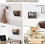 PAG-Mass Hanging Wall Files Organizer, 3 Tier Mail Organizer Wall Mounted,Hanging File Holder,Magazine Rack for Documents,Magazine,Literature,File,Mails,Envelopes