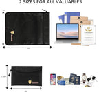 2 Pcs Fireproof Waterproof Document Bag(2000℉) – Fire & Waterproof Money Pouchfor for Cash w/Zipper – Safe Storage for A4/A5 Documents Holder, File, Cash, Jewelry, Passport, Tablet, Laptop