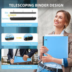 WOT I 12-Pack Telescoping 3 Ring Binder(0.75"), Expandable Flexible Binder - Patented Design for Easy Portability, Holds 160 Sheets, 4 Bright Colors, Perfect for School, Office&Home Organization