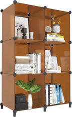 6-Cube Storage Organizer, Closet Organizer Storage Shelf Bookcase Bookshelf with Metal Hammer, Storage Cubes Organizer Cabinet for Kids, Closet, Bedroom, Bathroom, (11.8x11.8x11.8 inch)