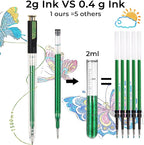 ZSCM Retractable Super Glitter Gel Pens, 24 Colors Large Capacity Metallic Sparkle Gel Ink Pens, 1 mm Fine Point Smooth Writing Color Pen for Adult Coloring Book Note Taking Aesthetic Art Supplies
