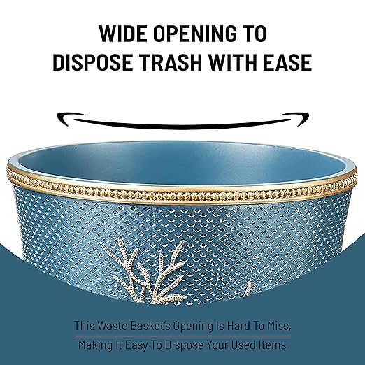 Zahari Home Decorative Trash Can for Bathroom, Office & Bedroom - 2.1 Gallons Stylish & Small Trash Can for Dorms, Desktop & Restroom - Chic Waste Basket for Compact Spaces, Capri