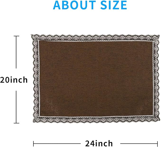 MINJIATEX Couch arm Covers,Non-Slip lace Sofa arm Covers Set of 2 Washable Sofa armrests Covers for Living Room Recliner Chair arm Cover Protectors for Leather Sofa armrest slipcover (GYDF-Brown)
