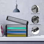 Samstar 4 Pack Stackable Letter Paper Tray, Desk File Organizer Paper Sorter for Letter/A4 Size Folders Documents, Mesh Made