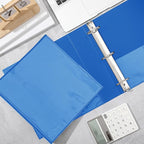 Henoyso 12 Pcs 3 Ring 2 Inch Binders Fits 8.5 x 11 Inch Letter Size Paper, Plastic Blue Flexible Binders with View Cover and 2 Pockets, 375 Sheets Capacity for Office School