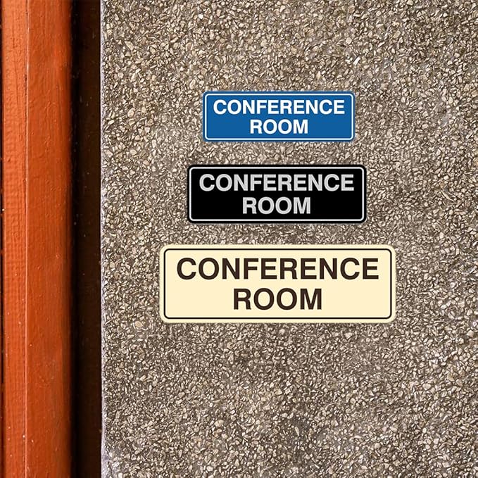 Standard Conference Room Sign - Red/Gold - Large 2 Pack