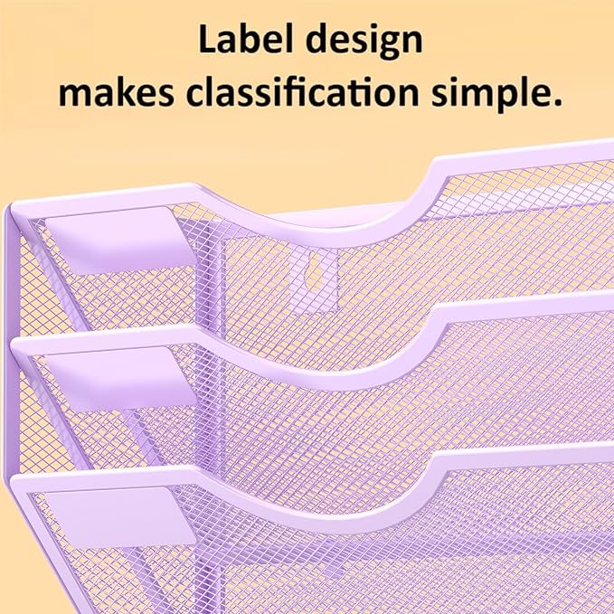 Kuntine.B Wall File Organizer Office Hanging Magazine Holder Wall File Organizer for Office Home (Purple, 3 Tier)