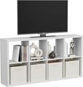 Jpiziso 8 Cube Storage Organizer, Cube Shelf with Heavy-Duty Thick Boards, 25.12" L x 9.37" W x 48.74" H, Smooth Easy-Clean Panels, Simple Assembly, for Living Room Bedroom Office, White